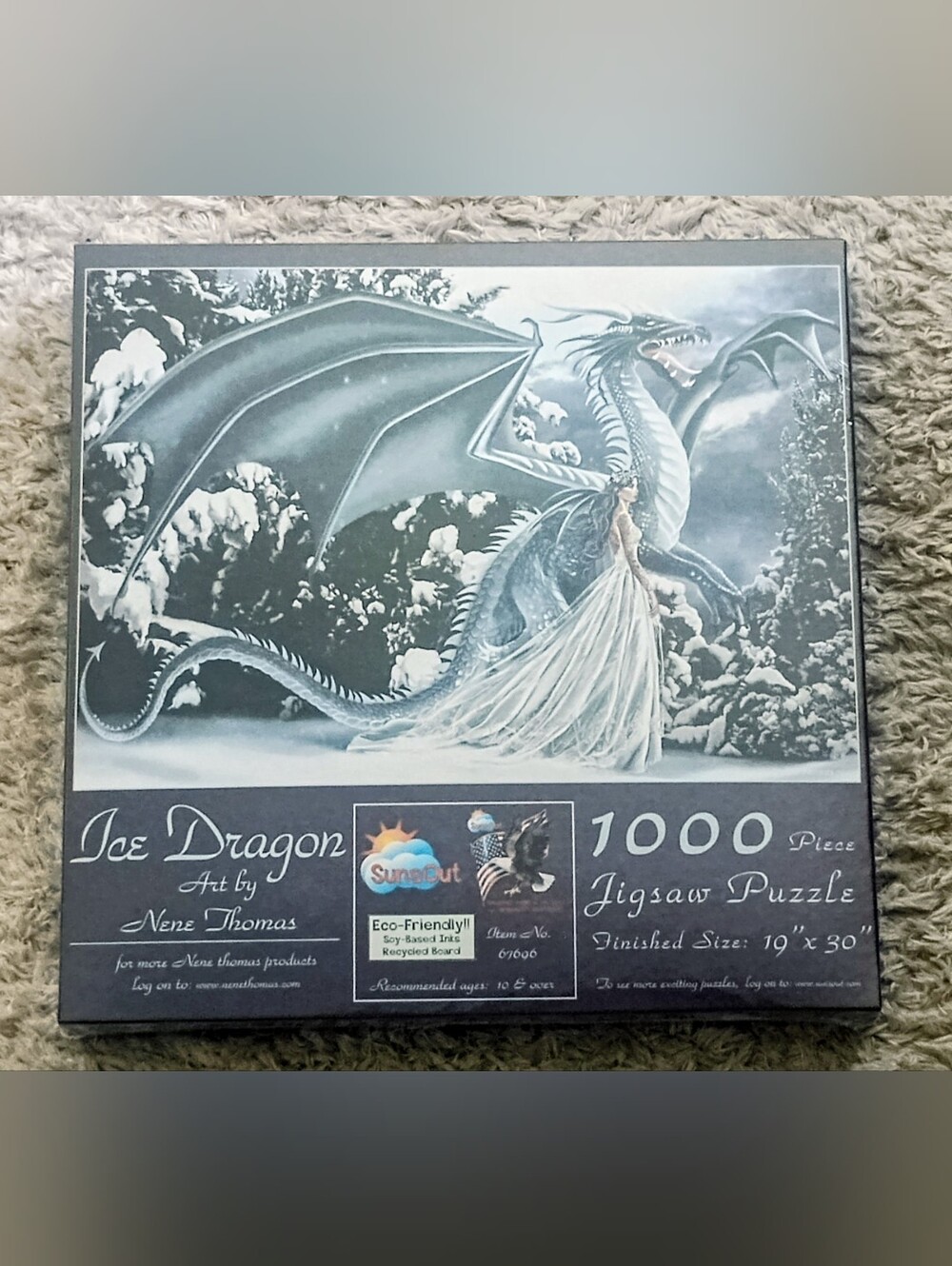 Sunsout Ice Dragon 1000-Piece Jigsaw Puzzle — Blue/Gray